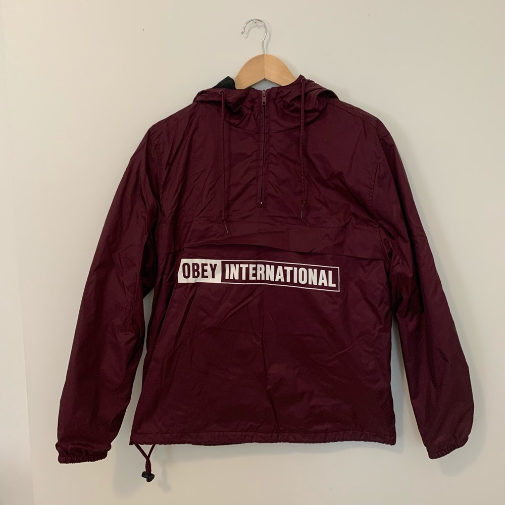New W/O Tags Obey Windbreaker Hoodie